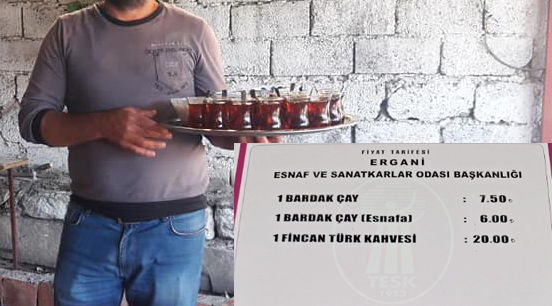 Ergani’de çay’a zam: 1 bardak çay 7,5 TL!