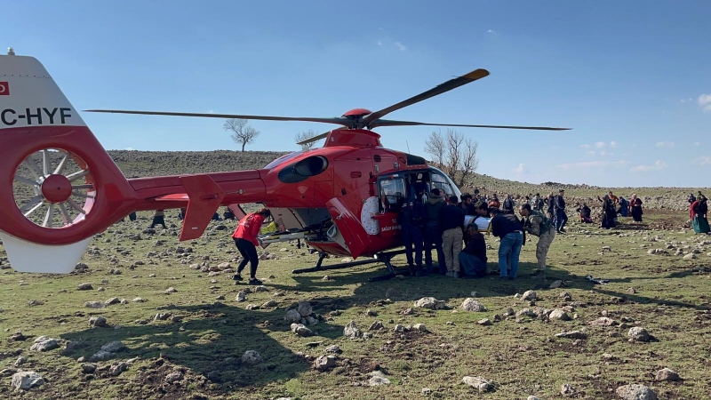 Helikopter ambulans  Çermik’ten havalandı