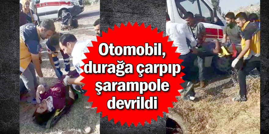 Otomobil şarampole devrildi