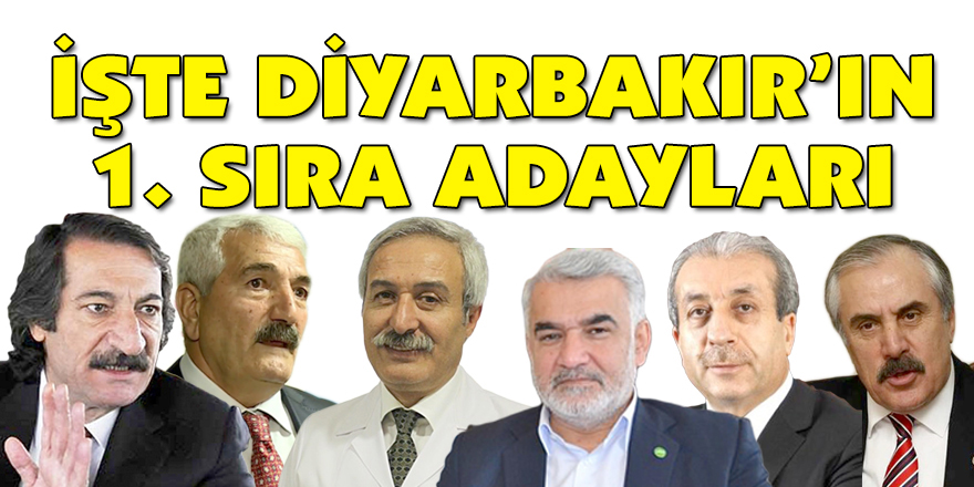 iŞTE DiYARBAKIRç™IN 1. SIRA ADAYLARI