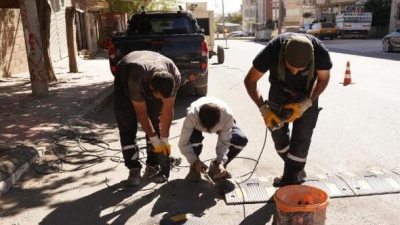 Ergani’de hız kesici kasis çalışmaları başladı